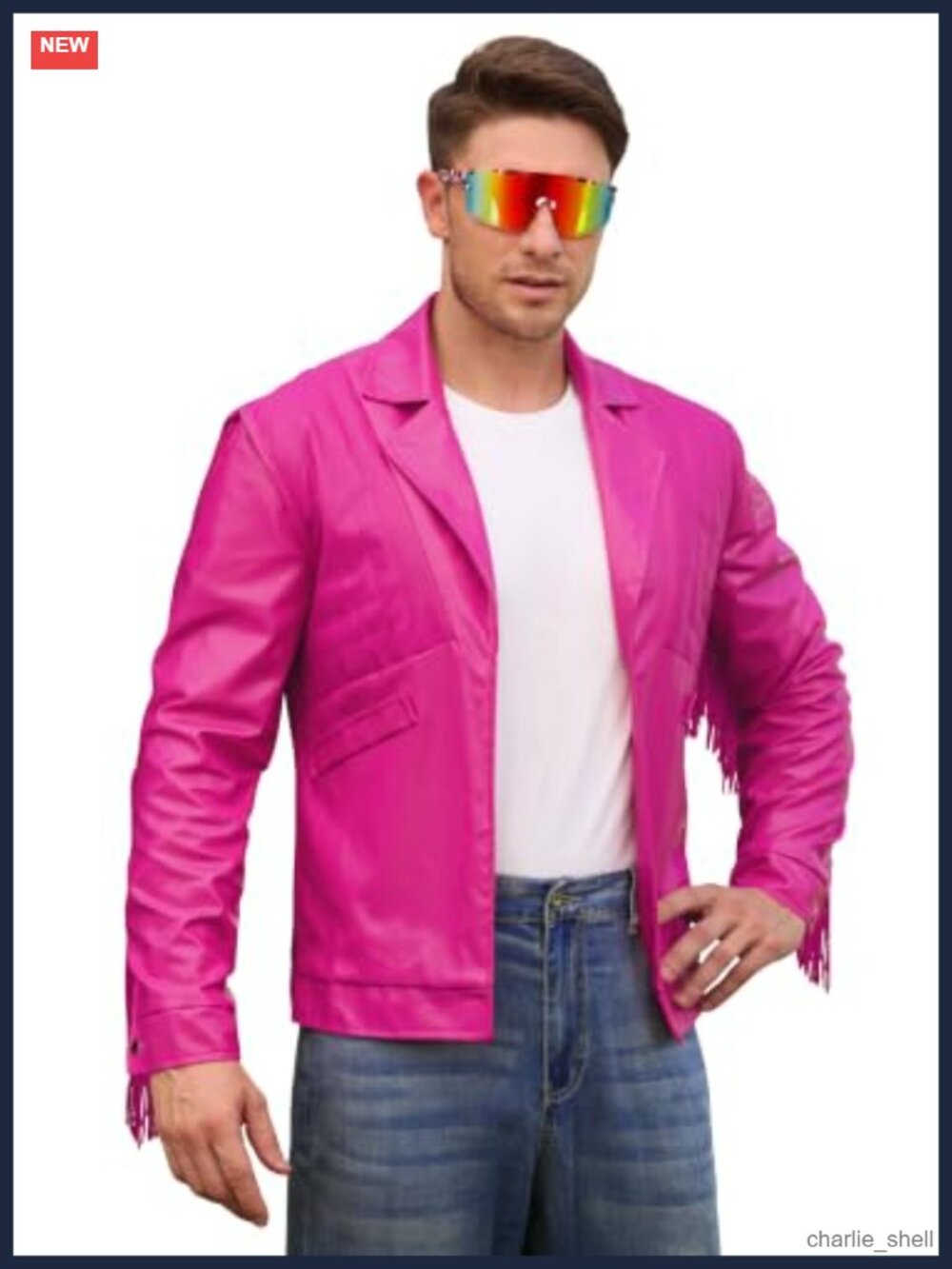 Fringe PU Leather Halloween Costume Jacket Men Full Sleeve Cosplay